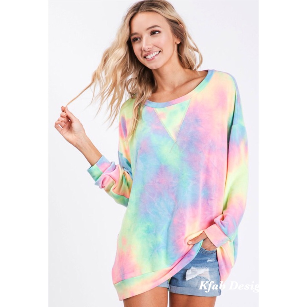 💖LAST! Softest Terry Pastel Tie Dye Pullover - Picture 7 of 10